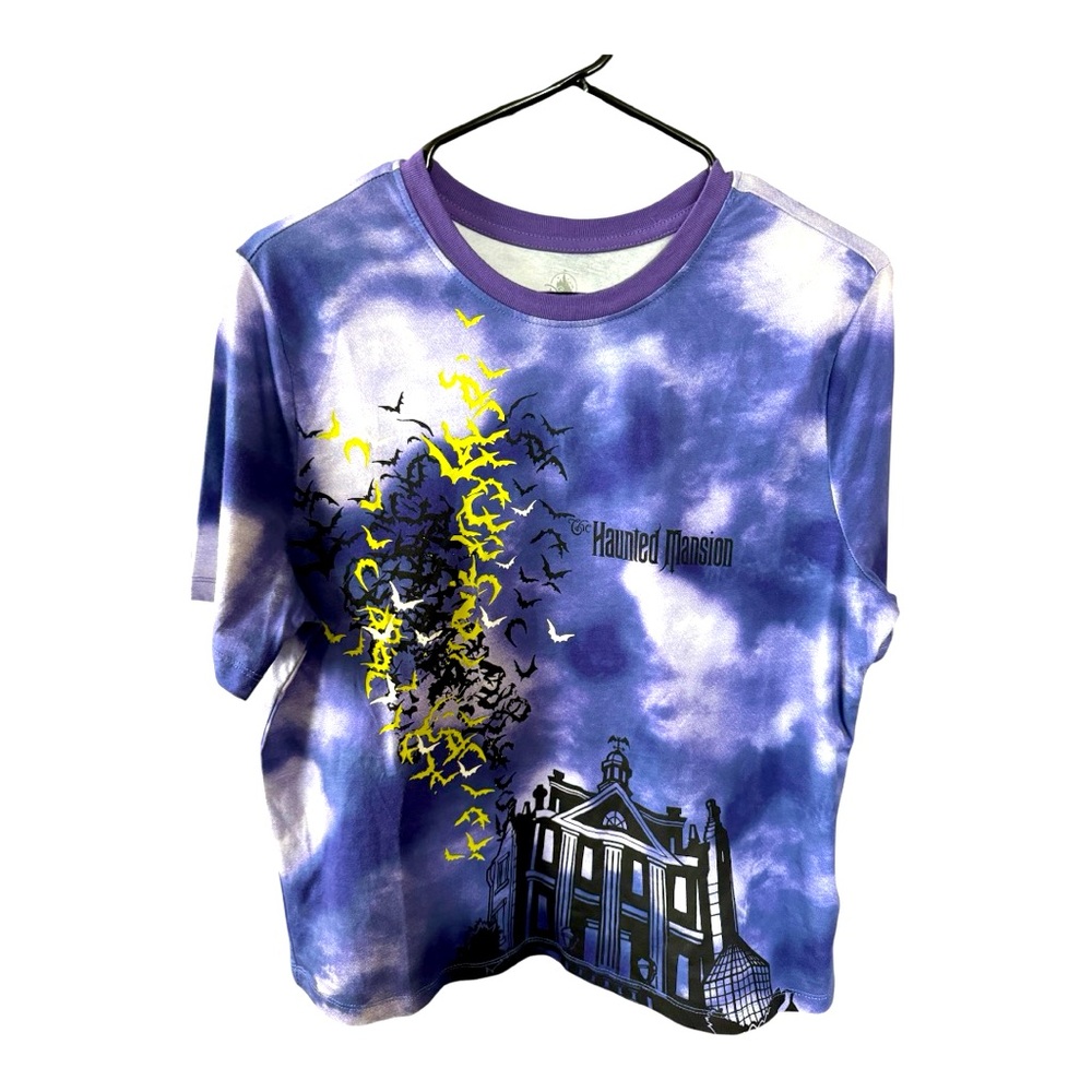 Disney purple tie-dye Haunted Mansion cropped shirt